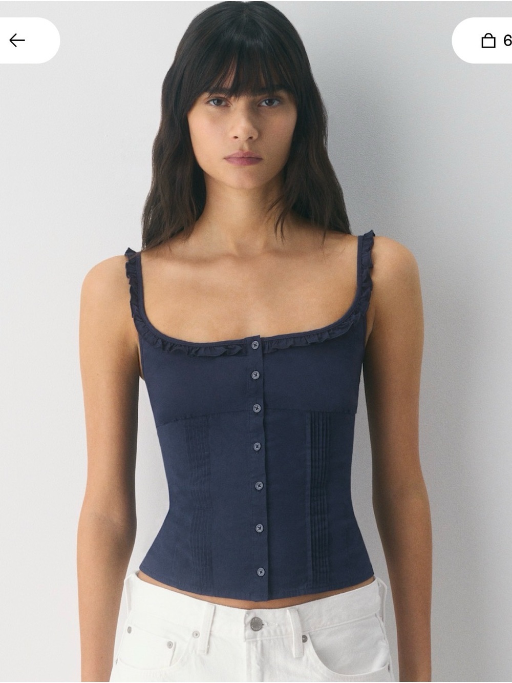 Aritzia x Sunday Best Gumdrop Peplum Top in Admiral